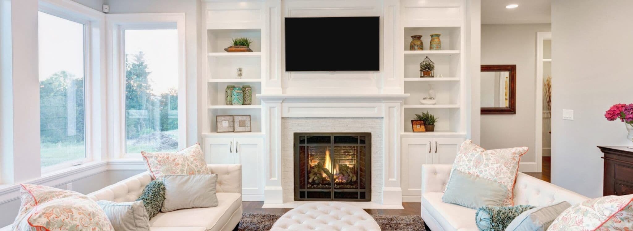 Crisp white living room